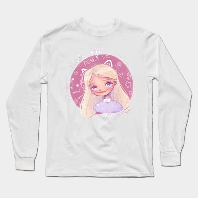 Cutie Cat Long Sleeve T-Shirt by Alina.soul.notes